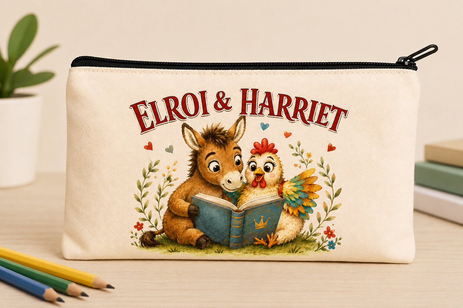 Elroi and Harriet pencil case
